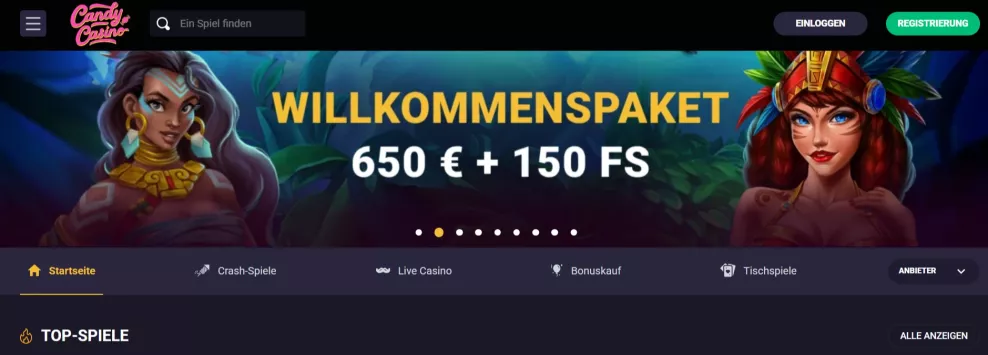 Candy Casino Willkommensbonus 350% bis zu 500 Euro